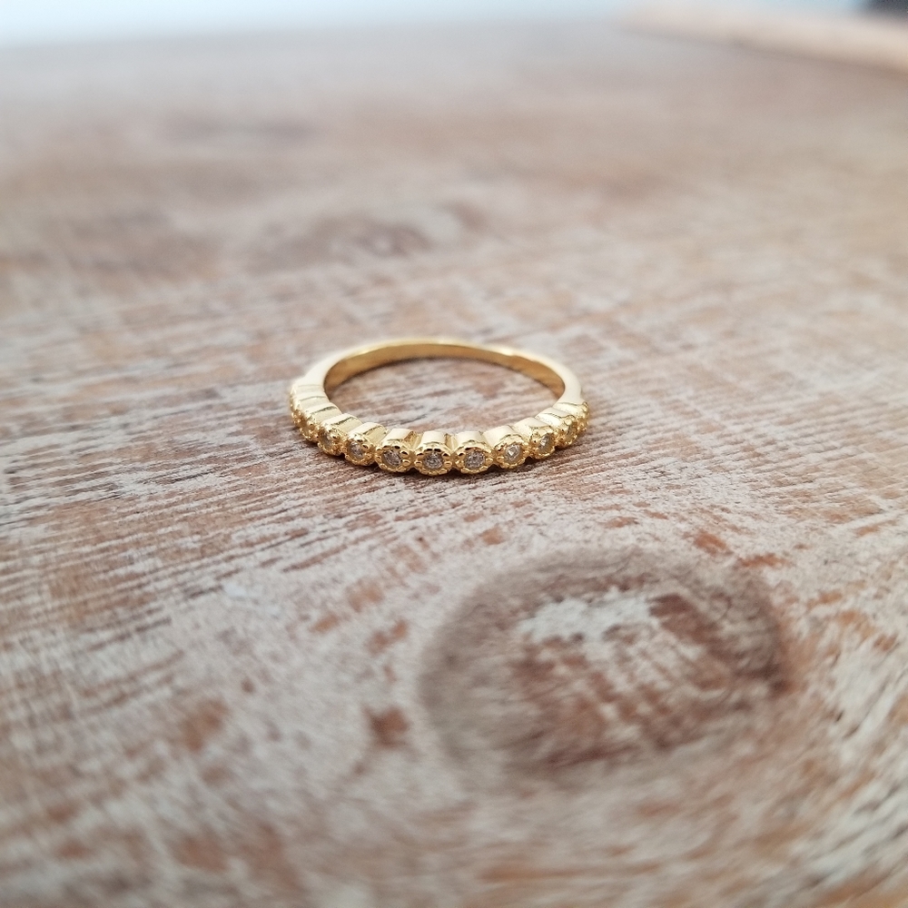 14k Gold Bubble Half Eternity Band - Picture 2 of 6